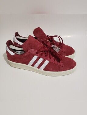 ) Adidas Campus 80s Collegiate Burgundy White FZ6152 Men’s Size 12 Suede Shoes N